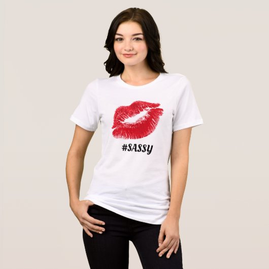 SASSY RED LIPS Tri-Blend SHIRT (Vorderseite voll)