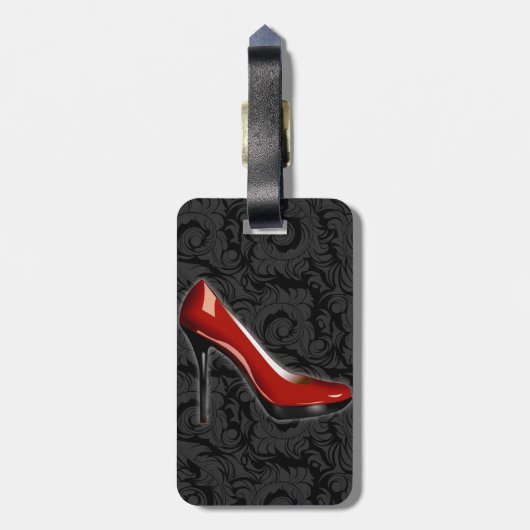 Sassy Red Shoe Gepäckanhänger (Rückseite vertikal)