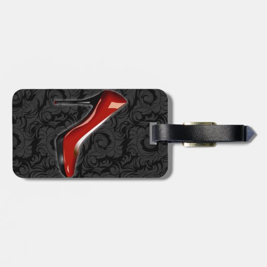 Sassy Red Shoe Gepäckanhänger (Rückseite horizontal)