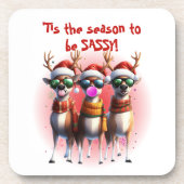 Sassy Reindeer Getränkeuntersetzer (Vorderseite)
