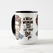 Sassy Retro Woman Coffee Tasse - Sarcastic Quote (Vorderseite Links)