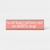 Sassy Rosen-Goldschreibtisch-Nummernschild Schreibtischnamensplakette (Vorderseite )