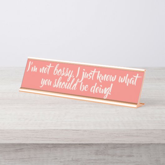 Sassy Rosen-Goldschreibtisch-Nummernschild Schreibtischnamensplakette (Vorderseite )