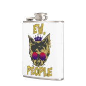 Sassy Royal Cat - "Ew. Leute" Funny Cat Lover Flachmann (Links)