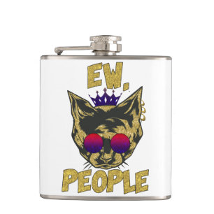 Sassy Royal Cat - "Ew. Leute" Funny Cat Lover Flachmann