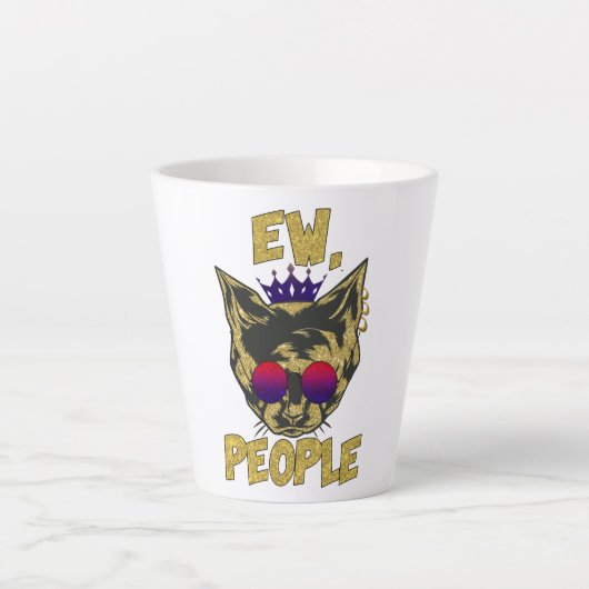 Sassy Royal Cat - "Ew. Leute" Funny Cat Lover Milchtasse (Vorderseite)