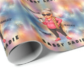 Sassy Sadie Fierce, fabelhaft und furchterregend Geschenkpapier (Rolleneckpunkt)