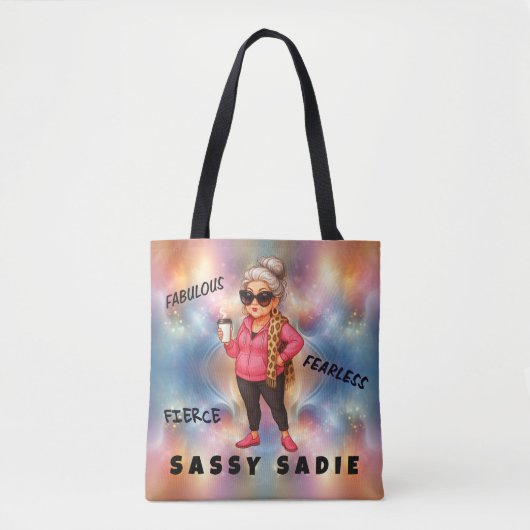 Sassy Sadie Fierce, fabelhafte und furchtlose Tasc Tasche (Vorderseite)