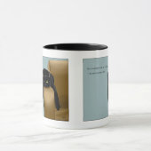 Sassy Schwarze Katze Lustiger müder Humor Blau Tasse (Zentrum)