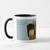 Sassy Schwarze Katze Lustiger müder Humor Blau Tasse (Links)