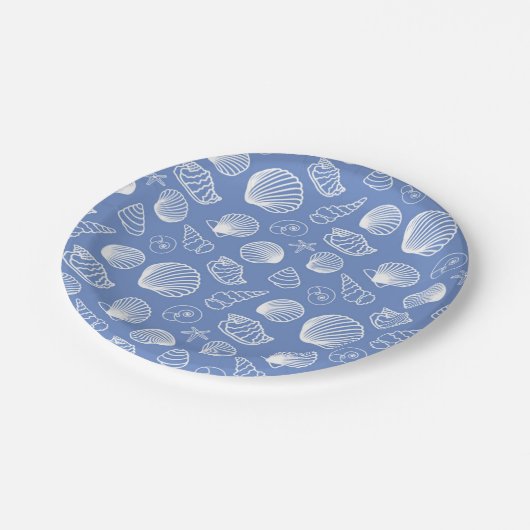 Sassy Seashell Pattern Pappteller (Schrägansicht)