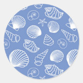 Sassy Seashell Pattern Runder Aufkleber (Vorderseite)