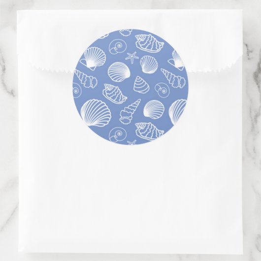 Sassy Seashell Pattern Runder Aufkleber (Tasche)