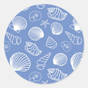 Sassy Seashell Pattern Runder Aufkleber