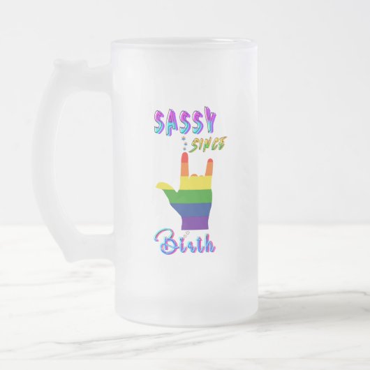 Sassy seit Geburt Mattglas Bierglas (Links)