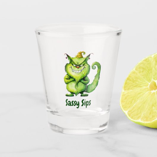 Sassy sips schnapsglas (Vorderseite)