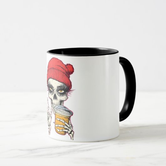 Sassy Skeleton Coffee Tasse - Goth Girl Vibes (VorderseiteRechts)
