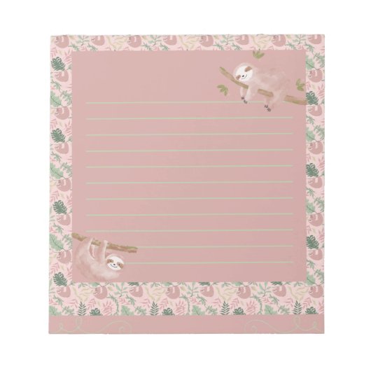 Sassy Sloth Notizblock (Vorderseite)