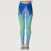 Sassy Smart Script Geometric Blue Green Leggings (Vorderseite)