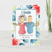 Sassy Snarky Sister Cartoon Funny Sprichwort Gebur Karte (Vorderseite)