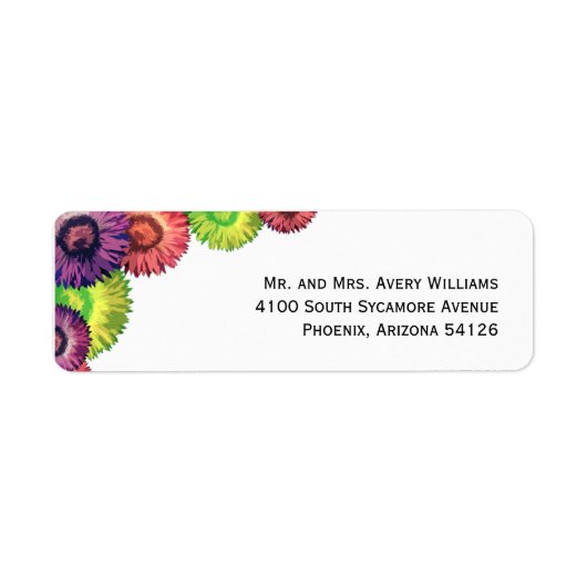 Sassy Spring Flowers Modern Return Address Label (Vorne)