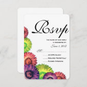 Sassy Spring Flowers Moderne Wedding RSVP Card (Vorne/Hinten)