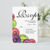 Sassy Spring Flowers Moderne Wedding RSVP Card (Stehend Vorderseite)