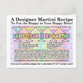 Sassy Strawberry Spring Martini Rezept Card Postkarte (Vorderseite)