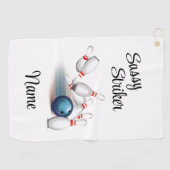 Sassy Strike Personalisiert Bowling Handtuch (Horizontal)