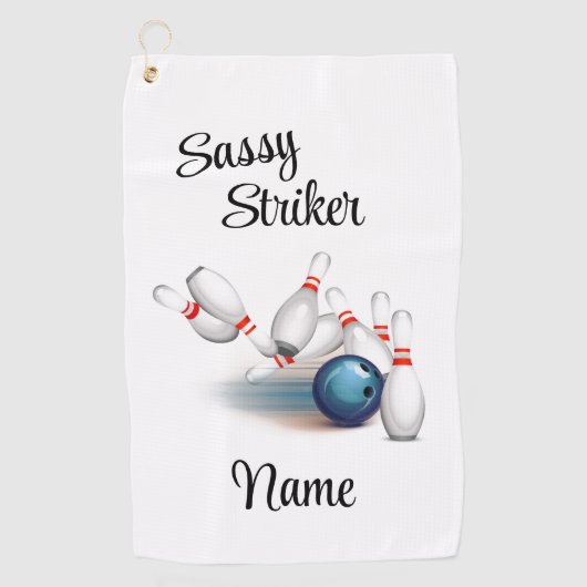 Sassy Strike Personalisiert Bowling Handtuch (Vorderseite)
