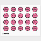 Sassy Stripe Pink und Black Sticker (Blatt)