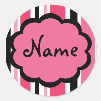 Sassy Stripe Pink und Black Sticker