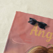 Sassy Summer Lady Personalisierter Name Strandtuch (Beispiel)