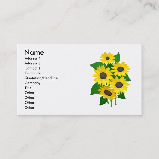 Sassy Sunblumen Business Cards Visitenkarte (Vorderseite)
