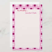 Sassy Süßigkeits-Rosa quadriert die Briefpapier (Vorne/Hinten)