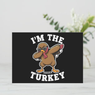 Sassy Truthahn Matching Familien Thanksgiving-Part Feiertagskarte