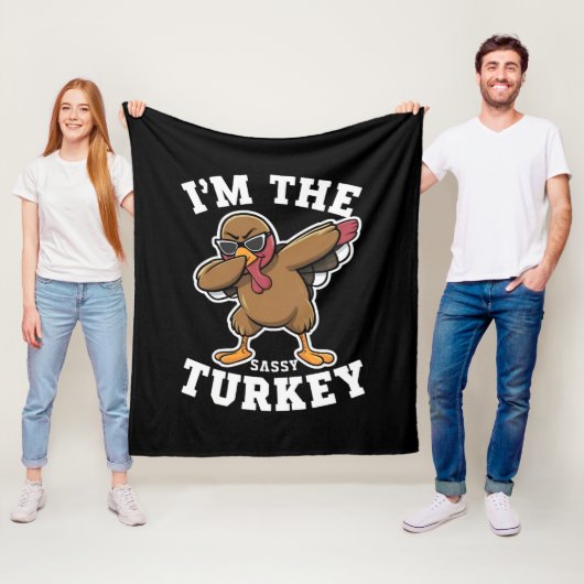 Sassy Turkey Matching Family Erntedank Party Fleecedecke (Beispiel)