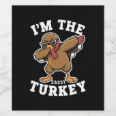 Sassy Turkey Matching Family Erntedank Party Weinetikett (Einzelnes Label)