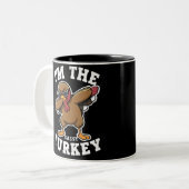 Sassy Turkey Matching Family Erntedank Party Zweifarbige Tasse (Vorderseite Links)