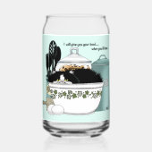 Sassy Tuxedo-Katze Vintage-Schüssel Aqua Retro-Küc Dosenglas (Vorderseite)