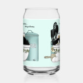 Sassy Tuxedo-Katze Vintage-Schüssel Aqua Retro-Küc Dosenglas (Links)