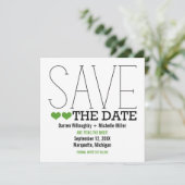 Sassy Typografy Save the Date einladen, Green (Stehend Vorderseite)