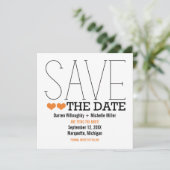 Sassy Typografy Save the Date Invite, Orange (Stehend Vorderseite)