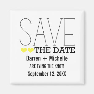 Sassy Typografy Save the Date Magnet, Gelb Magnet