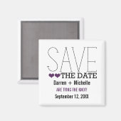 Sassy Typografy Save the Date Magnet, Lila Magnet (Vorderseite/Rückseite)