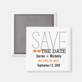 Sassy Typografy Save the Date Magnet, Orange Magnet (Vorderseite/Rückseite)