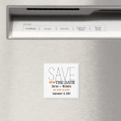 Sassy Typografy Save the Date Magnet, Orange Magnet (In Situ (Geschirrspüler))