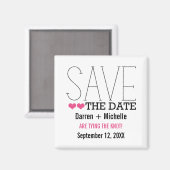Sassy Typografy Save the Date Magnet, Pink Magnet (Vorderseite/Rückseite)
