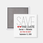 Sassy Typografy Save the Date Magnet, Red Magnet (Vorderseite/Rückseite)