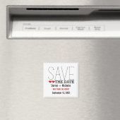 Sassy Typografy Save the Date Magnet, Red Magnet (In Situ (Geschirrspüler))